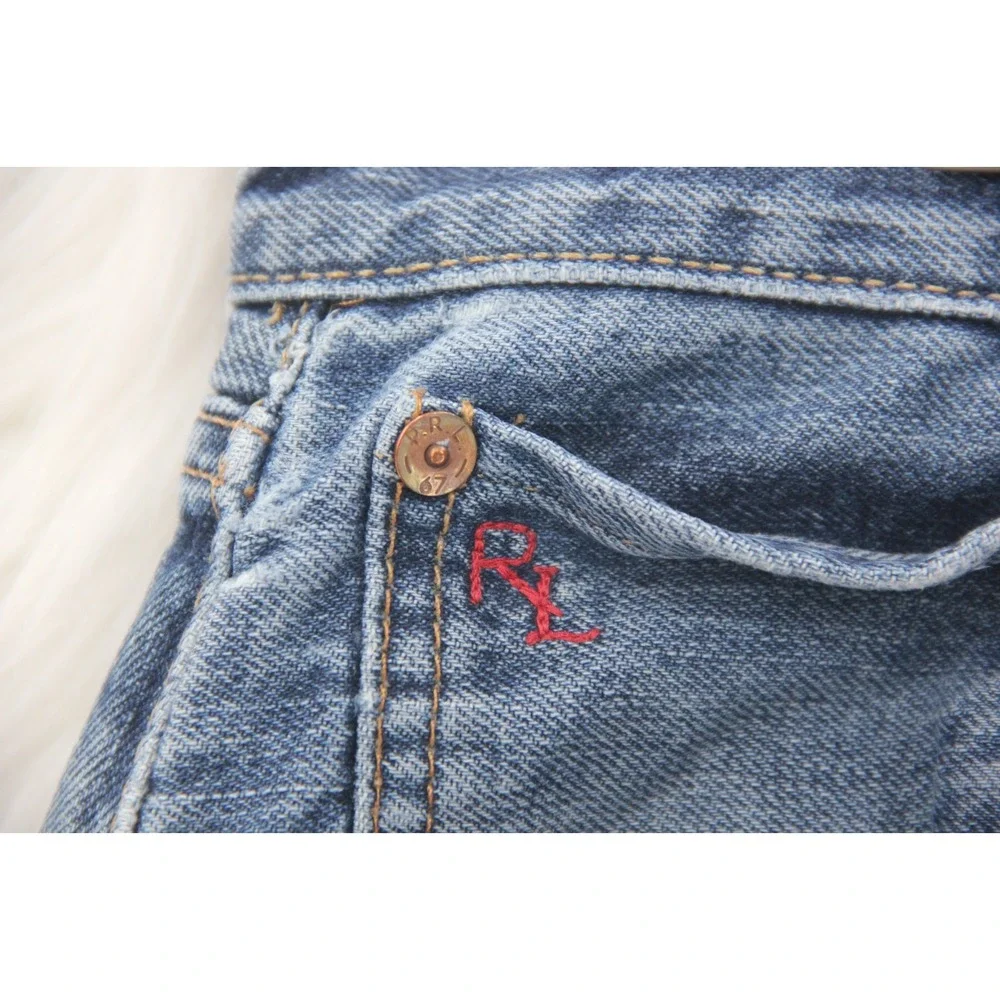 Polo Ralph Lauren Mens 36x28 Classic Fit Straight Leg Blue Denim Jeans Blokecore
